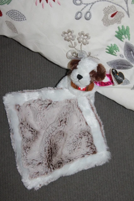 DOUDOU peluche DANI CREATIONS ST BERNARD CHIEN MOUCHOIR MARRON BLANC NEUF ETIKET