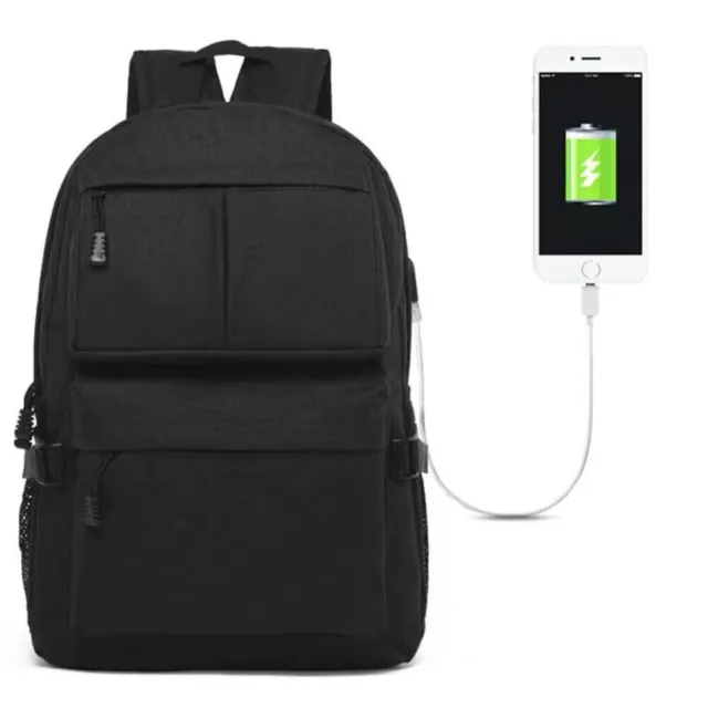 Womens Mens Backpack Large Anti Theft USB Laptop Rucksack Waterproof School Bag