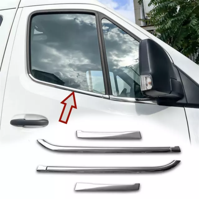 Acero Inox. Moldura de Ventanas Cromo Para Mercedes Sprinter W907 Desde 2018>