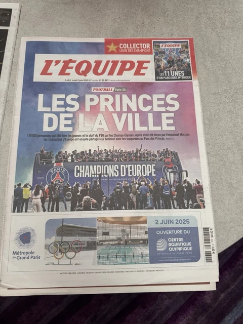 L'EQUIPE-04 JUIN 2025- Foot: LDN: MBAPPE&DEMBELE/ZABARNYI/BOISSON/BUBLIK/MUSETTI