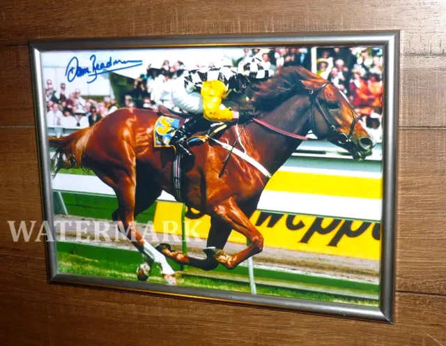 Saintly Darren Beadman Winning The 1996 Melbourne Cup Signed Silver Frame