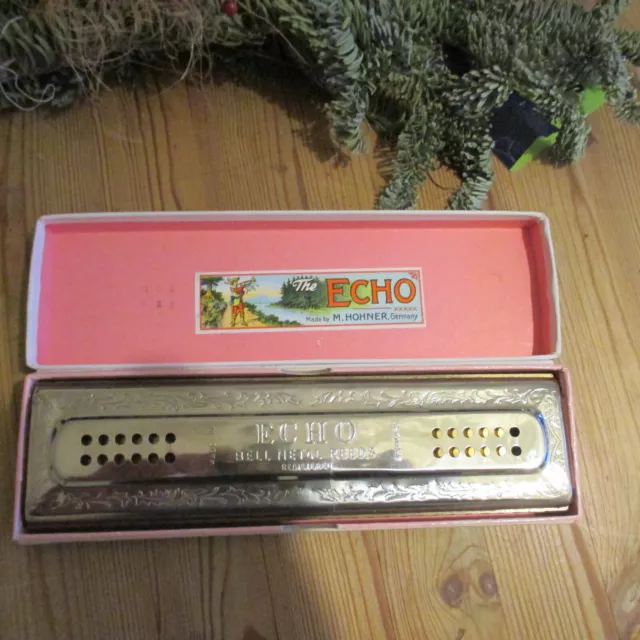 The Echo Harp M.Hohner Made in Germany Mundharmonika 57/120 M C / G