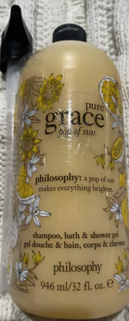 Philosophy Pure Grace Pop of Sun 3-in-1 Shower Gel Shampoo Bubble Bath 32 fl oz