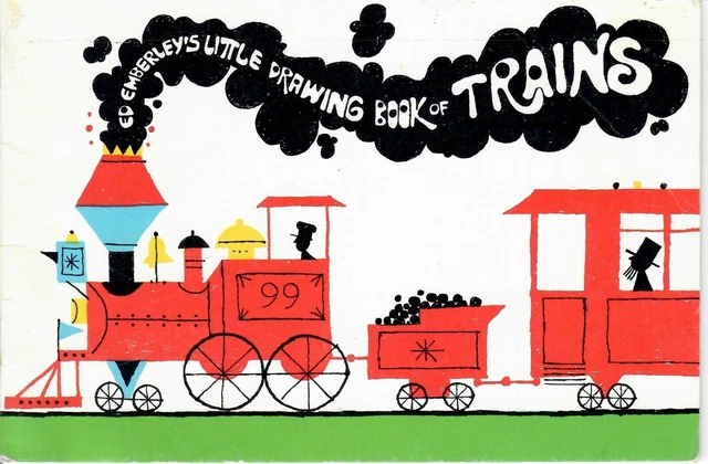 Child Train Drawing Ed Emberleys Little Drawing Book Of Trains 1973 Vintage