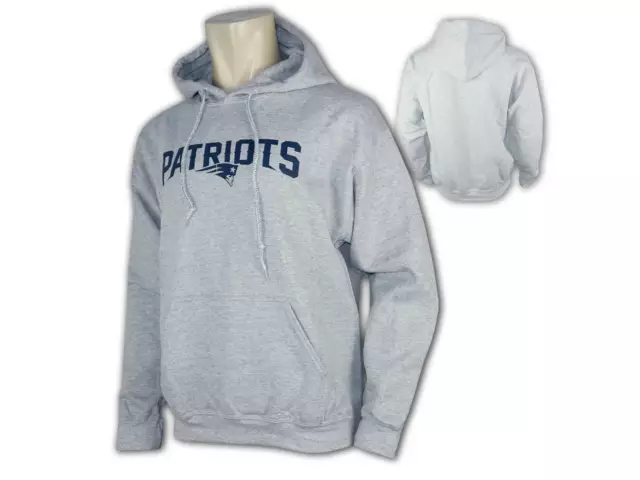 Maglione felpa con cappuccio Majestic New England Patriots grigio NFL taglia S M