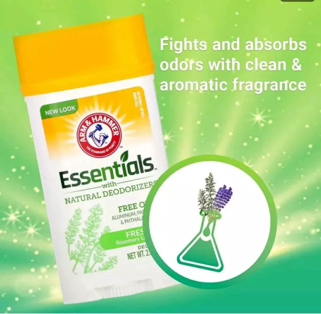 2XArm & Hammer  Essentials Natural Deodorant Fresh  Lavender 28g antiperspirant 3