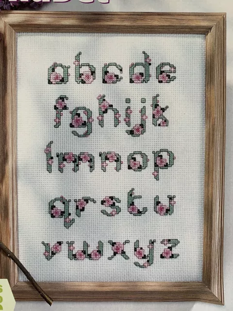 Floral Alphabet Sampler Vintage Cross Stitch Design chart