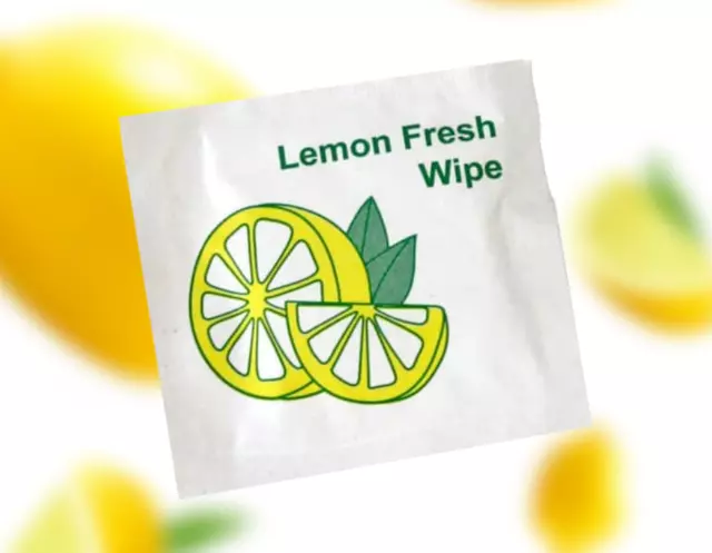 Lemon Fresh Wet Wipes Individually Wrapped Napkin Bbq Travel Takeaway Wipe