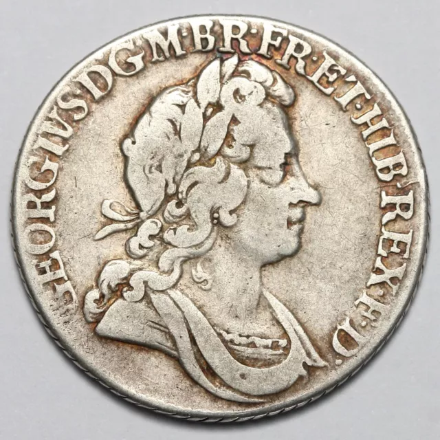 1723 King George I Great Britain Second Bust Ssc Silver Shilling Coin