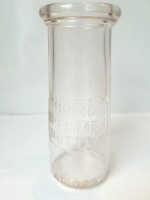 Antique Clear Open Amsco Glass Urine Specimen Bottle