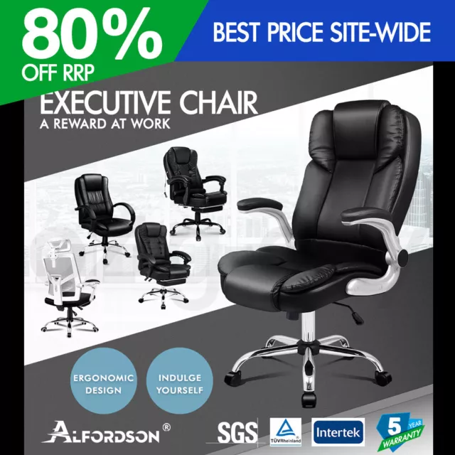 ALFORDSON Office Chair Mesh Executive Massage Gaming Seat Leather Fabric Tilt