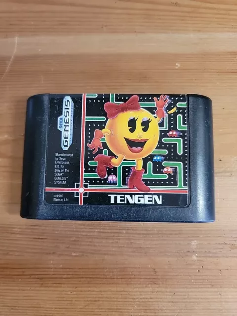 Ms. Pac-Man Sega Genesis Game Cartridge - Very Good Condition