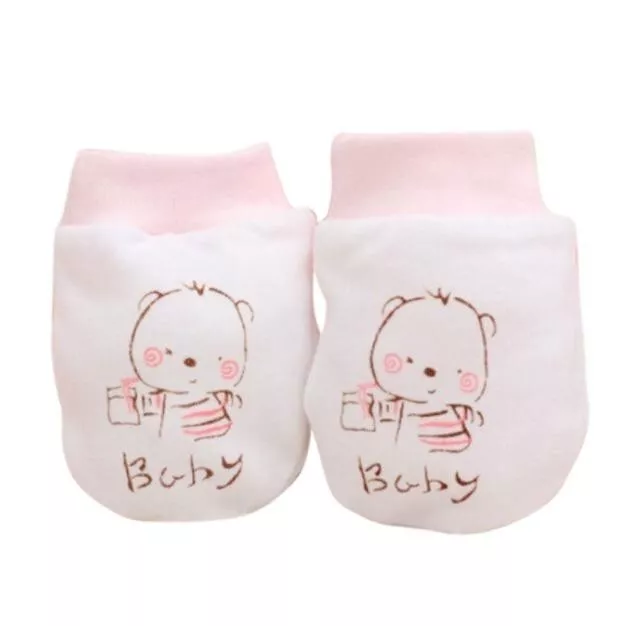 1 Pairs Cute Cartoon Baby Infant Boys Girls Anti Scratch Mittens Soft Gloves