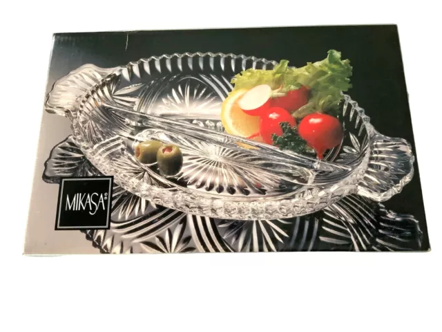 Mikasa Royal Suite Hostess Server Qq228 346 Clear Crystal Serving Plate  Nib 3