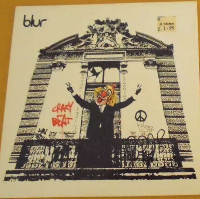 Very Rare - Blur - Crazy Beat 7" Red Vinyl -Banksy Cover -R 6610 -Vg+/Nm  A1/B1