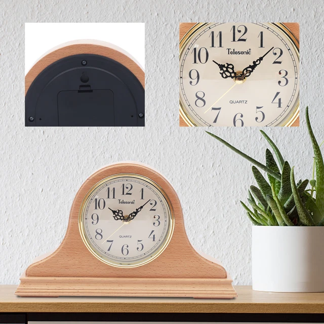 RETRO MANTEL TABLE Clock Desk Clock Battery Operated Accurate ...