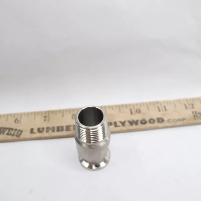 Adaptador de púa de manguera sanitaria Tri-Clamp teel acero inoxidable tubo de 0,75"" x tubo de 0,5"" tamaño de tubería 2