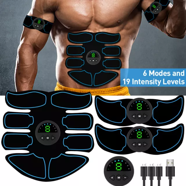 MUSCLE STIMULATOR EMS Ab Trainer Tens Unit Portable Stimulater Abs ...