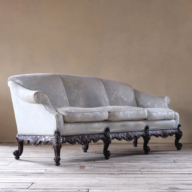 Large antique country house 3 seater sofa 2