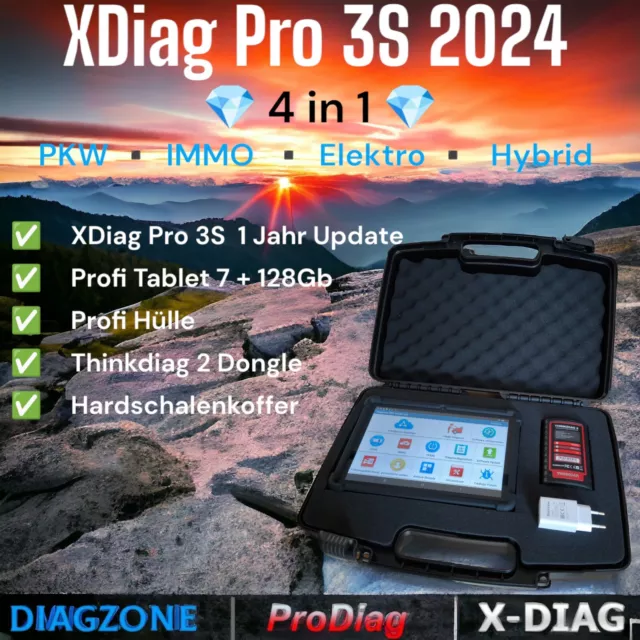 Best On Ebay 🚨 XDiag Pro 3S 🚨 2024 Thinkdiag2 Diagnosegerät für KFZ LKW EV