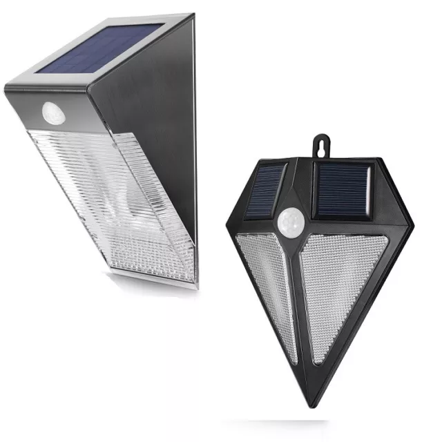 Lámpara Solar LED Sensor Movimiento PIR Crepuscular Exterior Foco Terraza Jardín