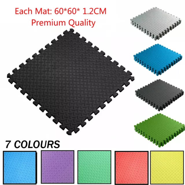 Thick Gym Flooring Interlocking Floor Mats EVA Soft Foam Mat Yoga Tiles 60 x 60