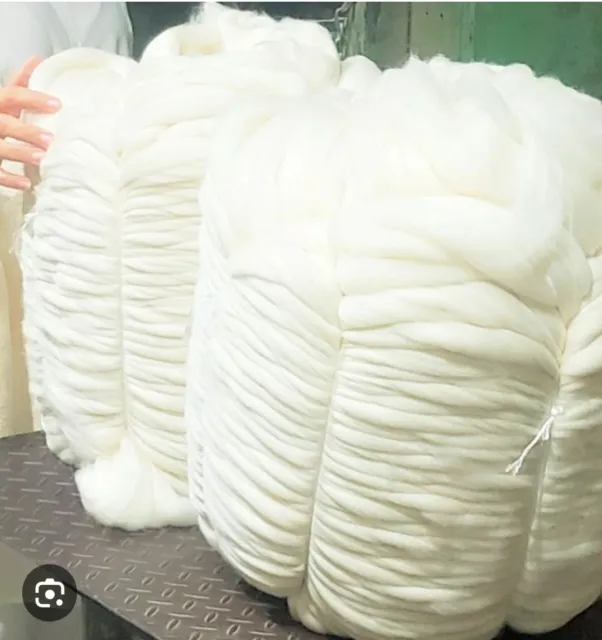 21 Lb wholesale white wool roving bulk un dyed spinning,Felting,Chunky yarn,