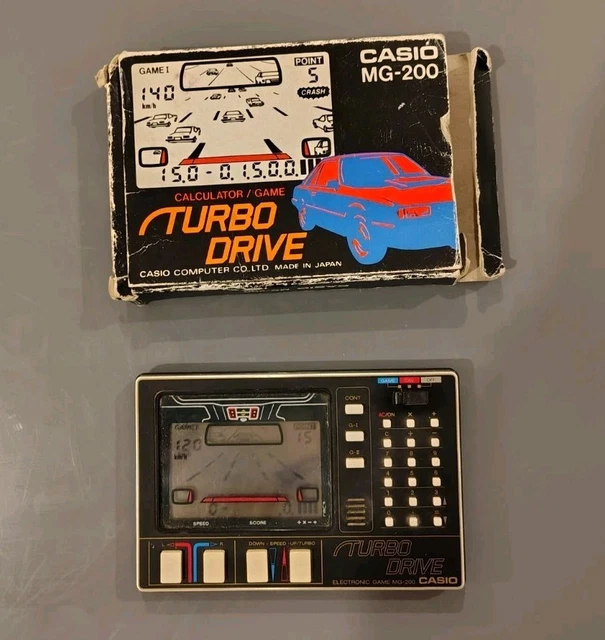 Calculatrice Jeu Casio MG-200 Turbo Drive – Vintage 1983, état Fonctionnel