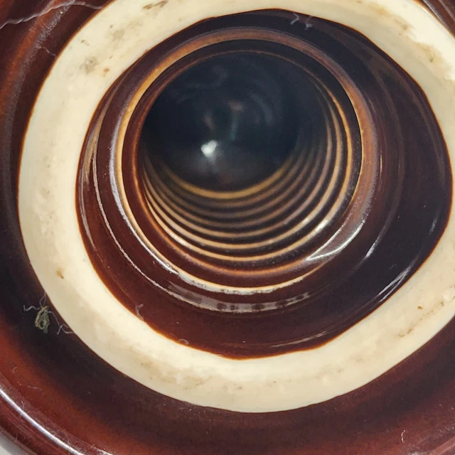 Ceramic Porcelain 3" Insulator Brown Glaze Mushroom Vintage Knob 5