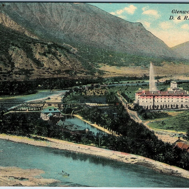 c1910s Glenwood Springs, Colo. Denver and Rio Grande Railway Postcard D&RG A73