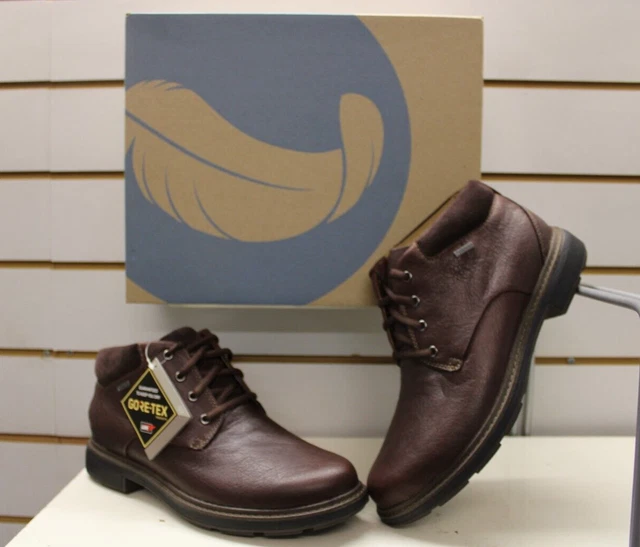 CLARKS GORETEX WATERPROOF Boots Un Tread Up GTX Dark Brown Leather UK