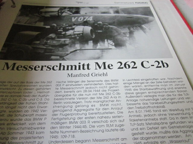 MILITÄRFLUGZEUGE B 1919-1945 Messerschmitt Me 262 C-2b EUR 5,45 ...