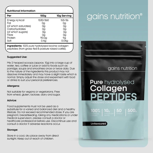 Pure Collagen Powder - 100% Hydrolysed Bovine Collagen Type II
