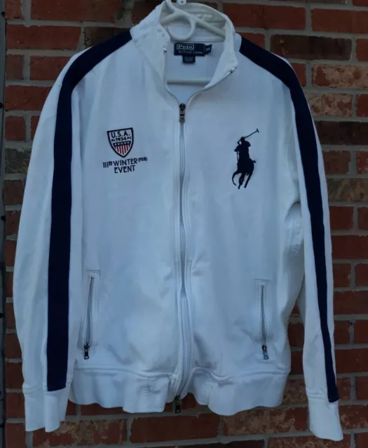 Polo by Ralph Lauren 1934 USA 111 Winter Event Track Full-Zip Jacket White XXL