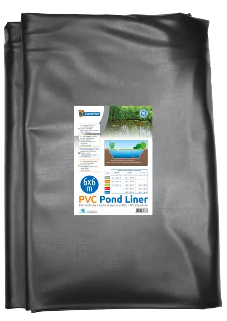 PVC Teichfolie 0,5 mm Größe 6x6 m, Teichplane Folie Gartenteichfolie Pond Liner