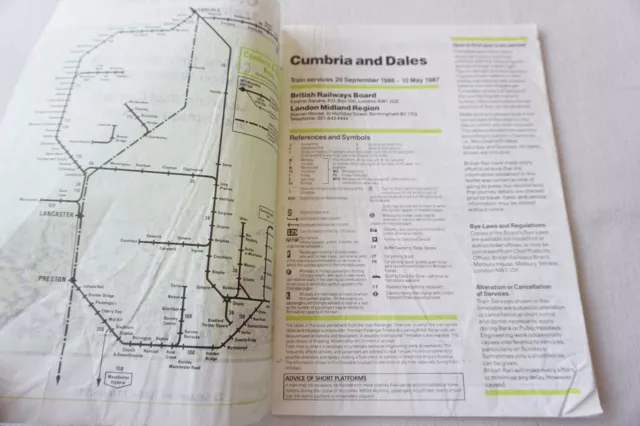 1986 Cumbrian Lines Railway Timetable Harrogate Leeds Skipton Windermere 2