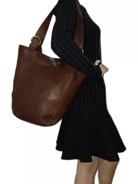 COACH 4082 Brown Leather Tote Style Bag Made In Costa Rica