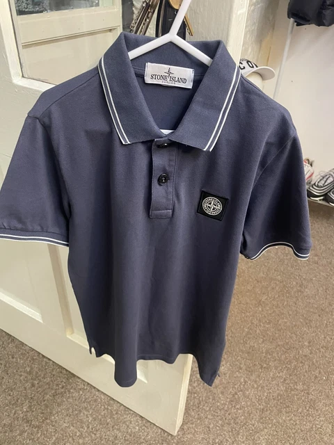 Boys stone island polo shirt genuine navy blue age 10