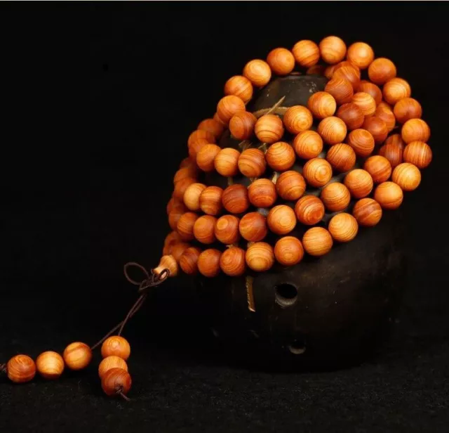 Fragrant 8mm Cedar Wood Buddhist Mala 108 Prayer Beads Bracelet Necklace New