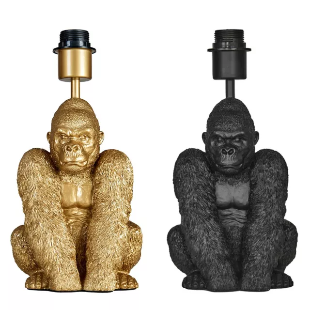 Table Lamp Base Retro Gorilla Light Black / Gold Metallic Living Room Bedroom