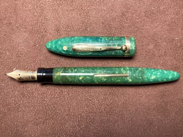 Sheaffer Oversize Long Taper Balance Fountain Pen In Jade Green 2