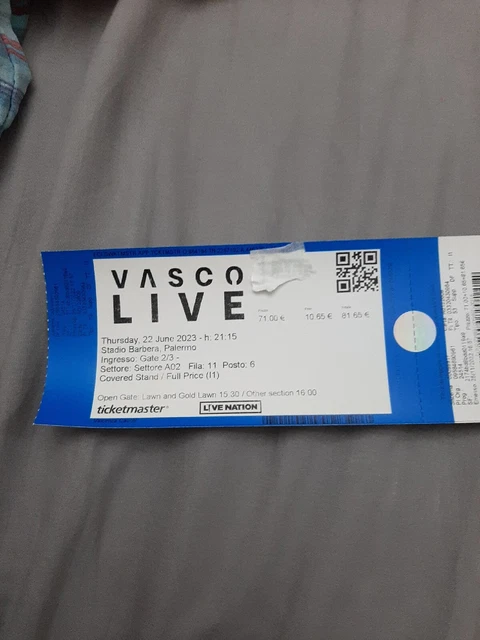 Biglietti Vasco Rossi Stadio  Barbera Palermo