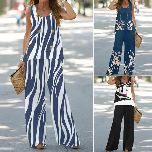 Outfits Suits Tops Pants Tank Casual Boho 2 Piece Cocktail Women /