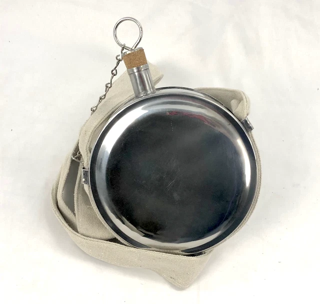 MEXICAN WAR & Civil War Stainless Steel Drum Canteen - Reenactment