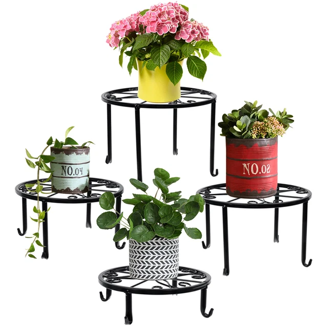 4PCS METAL PLANT Stands Indoor Outdoor Potted Display Stand Flower Pot