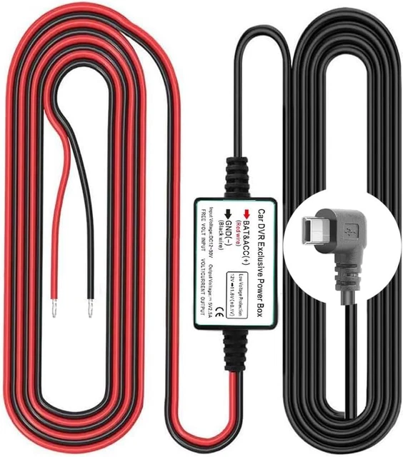 EWAY USB-C Hardwire-Kit Für Dashcam – 3-adrig, Mit Niederspannungsschutz, Für 24h Parküberwachung