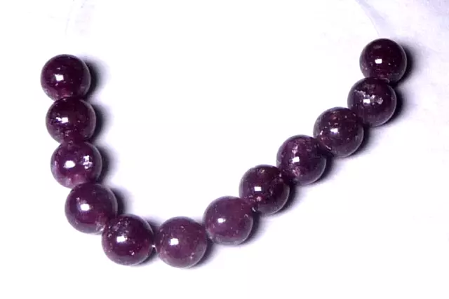 12 LEPIDOLITE 8 mm Round Natural Gemstone Beads