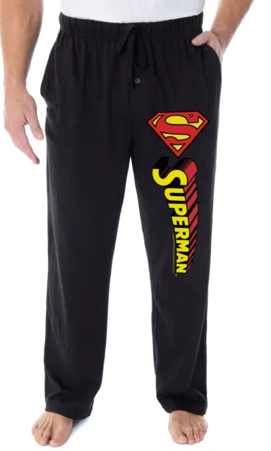 DC Comics Men's Classic Superman S Symbol And Script Loungewear Pajama Pants