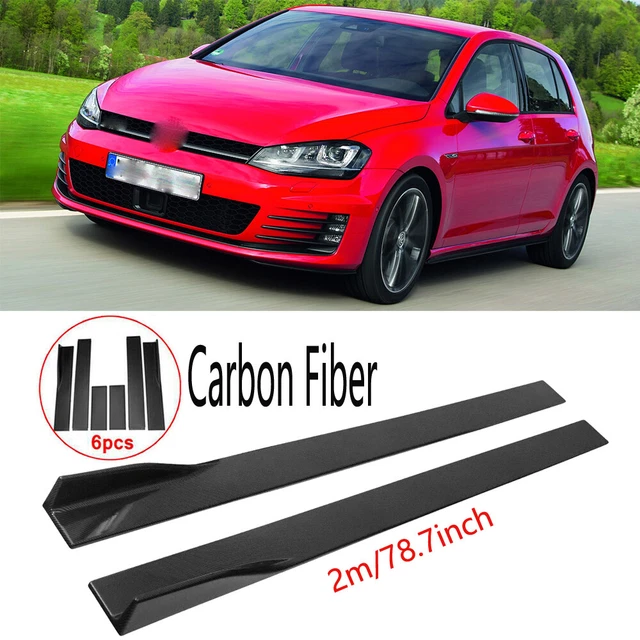 CARBON FIBER SIDE Skirt Bottom Line Rocker Panel Lip For VW Golf MK6