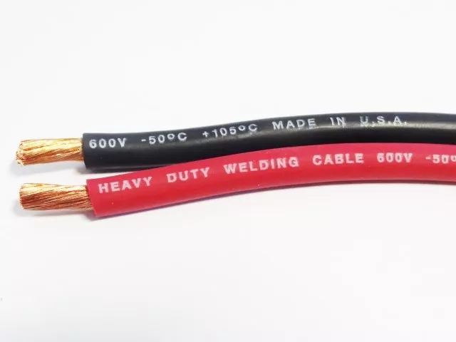 20 FT 6 gauge AWG EXCELENE 105c WELDING CABLE RED MADE IN USA 10' BLACK 10' RED